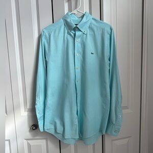 Vineyard Vines Men’s Button-Down Shirt in Aqua Blue